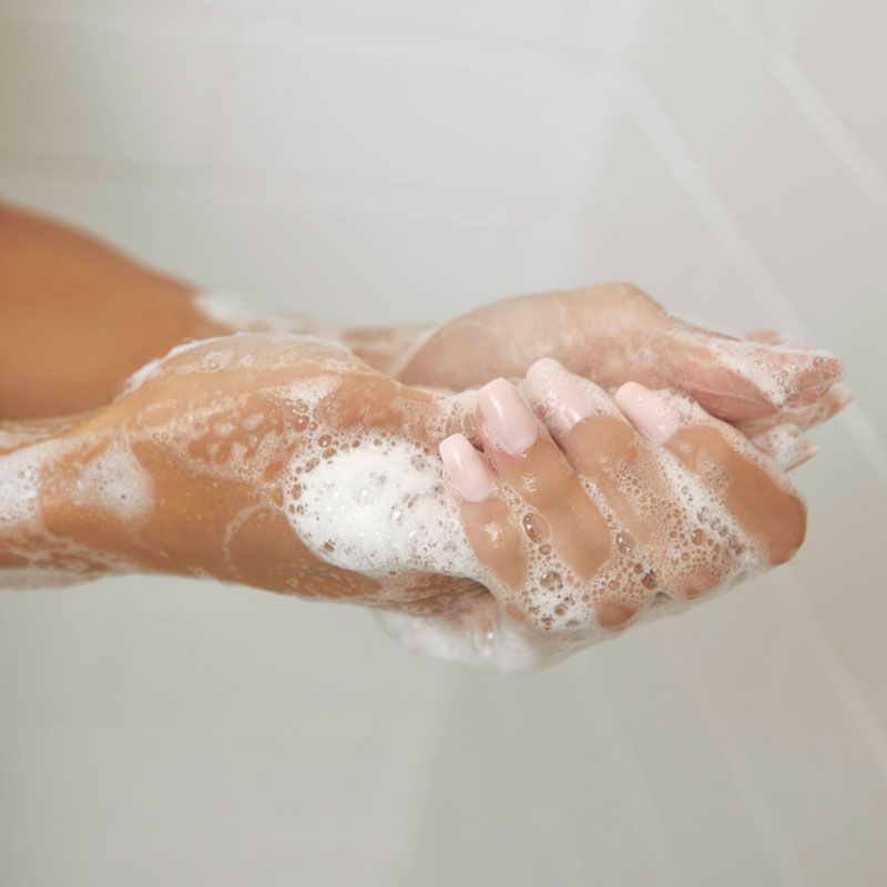 image of Tea Tree Hemp Restoring Shampoo & Bodywash in use